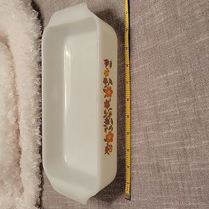 Vintage Fire King Casserole Gingham Floral Pattern